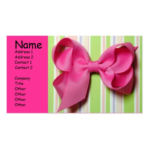 Hairbow business card horizontal (front side)