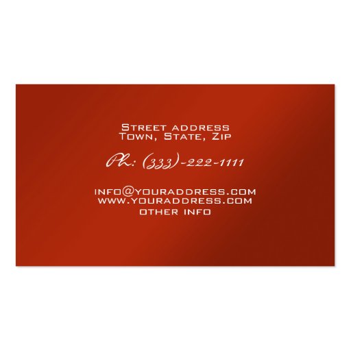 Haircut Stylist Long Red Hair Business Card (back side)