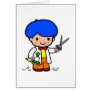 Hairdresser Boy Greeting Card