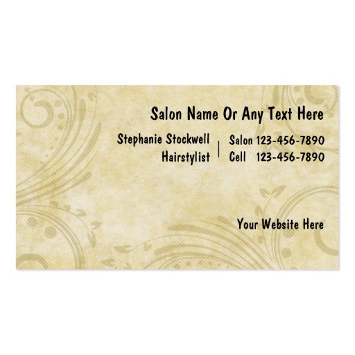 Hairdresser Business Cards (back side)