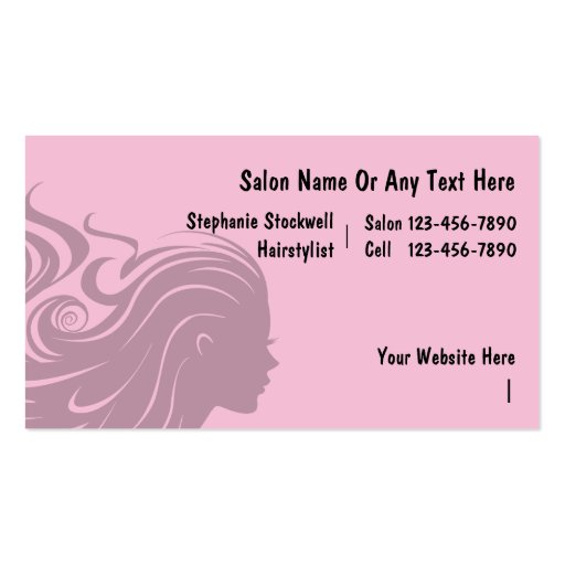 Hairdresser Business Cards (back side)