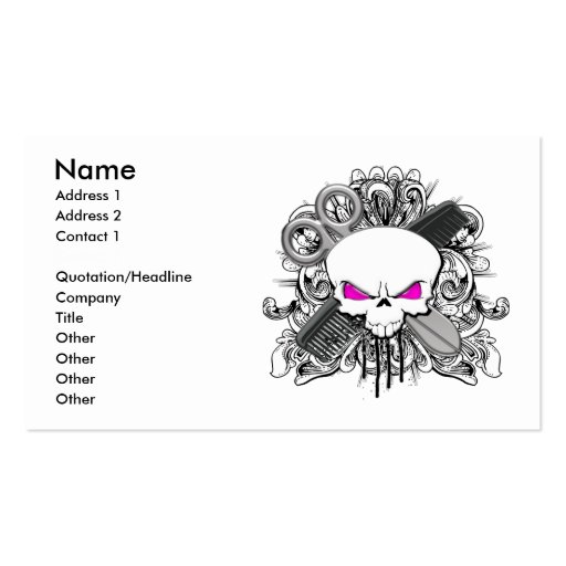 Hairdresser Skull Business Card