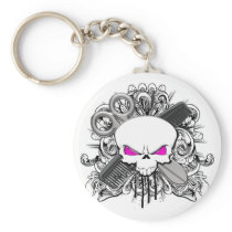 Hairdresser Skull Key Chains