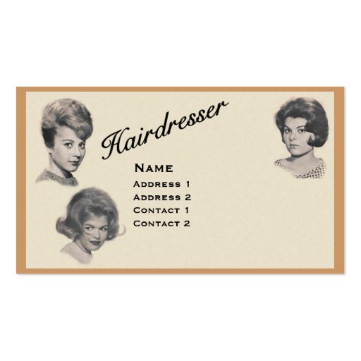 HAIRDRESSER - VERY PROFESSIONAL PROFILE CARD 1 BUSINESS CARDS (front side)