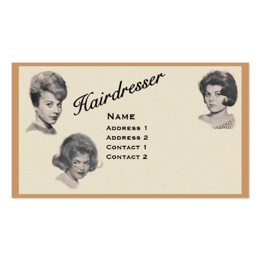 HAIRDRESSER - VERY PROFESSIONAL PROFILE CARD 2 BUSINESS CARD TEMPLATES (front side)