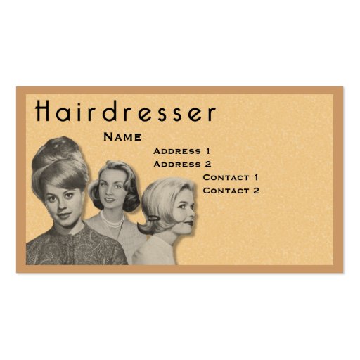 HAIRDRESSER - VERY PROFESSIONAL PROFILE CARD (2C) BUSINESS CARDS (front side)