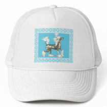 Hairless Chinese Crested Dog Prancing Mesh Hats
