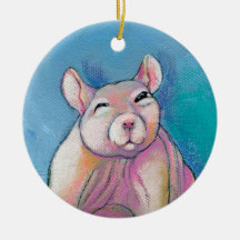 Hairless rat art fun sweet adorable pet portrait ornament