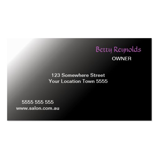 Hairstylist Business Card (back side)