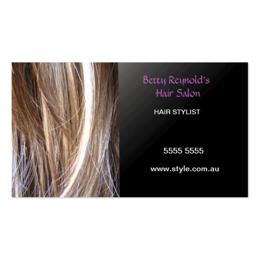 Hairstylist Business Card (front side)