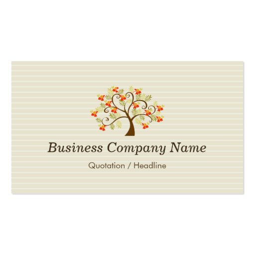 Hairstylist - Elegant Tree Symbol Business Card Template (back side)