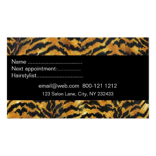 HairStylist Hairdresser WIld Scissors Business Card Template (back side)