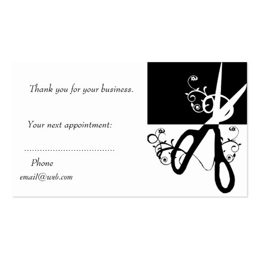 HairStylist Magic Scissors Business Card Template (back side)