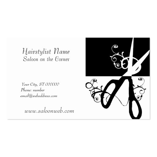 HairStylist Magic Scissors Business Card Template (front side)