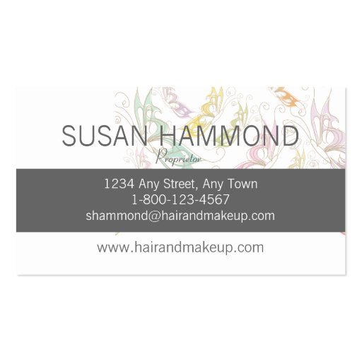 Hairstylist  Makeup Artist Business Cards (back side)