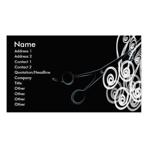 HairStylist/Salon Business Cards (front side)