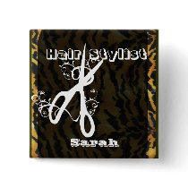 HairStylist Salons Name Tag buttons