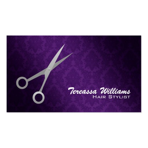 Hairstylist Scissors Business Cards (front side)