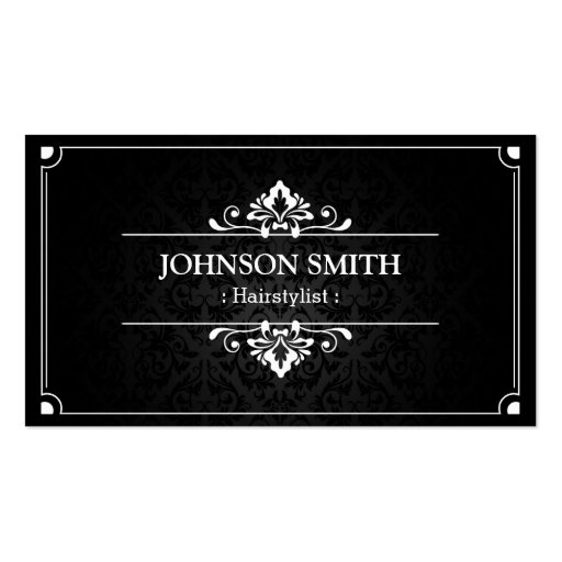 Hairstylist - Shadow of Damask Business Card Templates (front side)