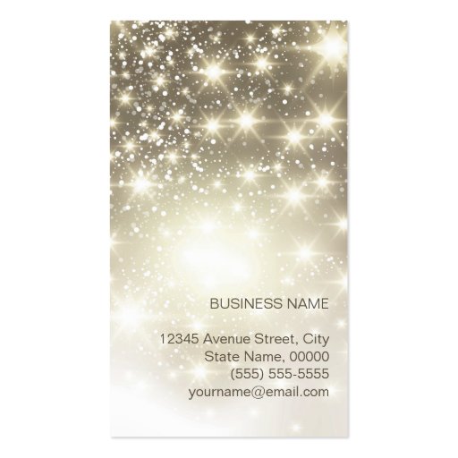 Hairstylist - Sparkling Bokeh Glitter Business Cards (back side)