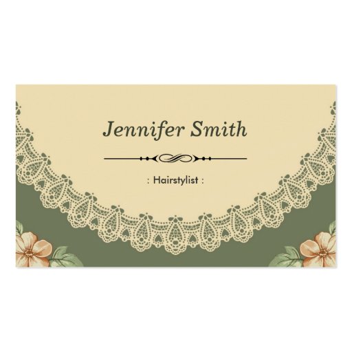 Hairstylist - Vintage Chic Floral Business Card Template