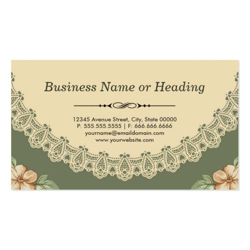 Hairstylist - Vintage Chic Floral Business Card Template (back side)