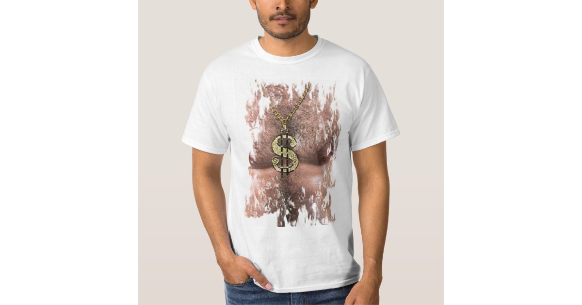 Hairy Chest and Gold Chain TShirt Zazzle