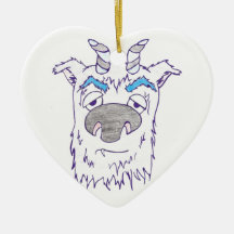 Hairy monster with horns christmas tree ornament