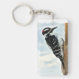 Hairy Woodpecker Keychain