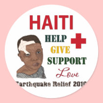 Haiti Earthquake Relief 2010 Boy stickers