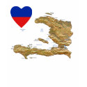 Haiti Flag Heart and Map T-Shirt
