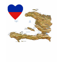 Haiti Flag Heart and Map T-Shirt by FlagAndMap Haiti Flag Heart and Map T-Shirt