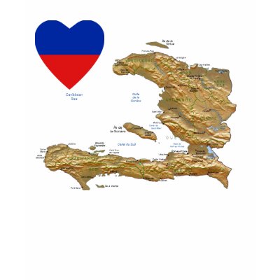 Haiti Flag Heart and Map T-Shirt Shirts by FlagAndMap