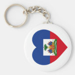 Haiti Flag Heart Key Chain