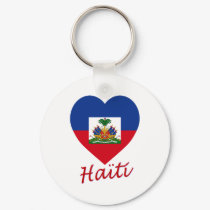 Haiti Flag Heart keychains