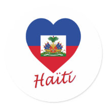 Haiti Flag Heart stickers
