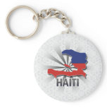 Haiti Flag Map 2.0 Keychains