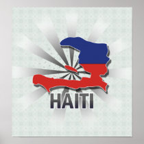 Haiti Flag Map 2.0 Posters