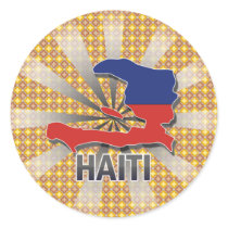 Haiti Flag Map 2.0 Round Sticker