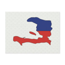 Haiti Flag Map full size Postcard