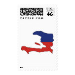 Haiti flag map postage
