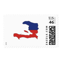 Haiti flag map stamp