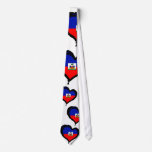 Haiti Heart Flag Neck Ties