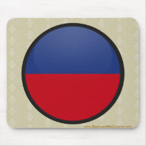 Haiti quality Flag Circle Mousepads
