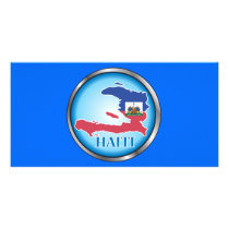 Haiti Round Button.ai Photo Greeting Card