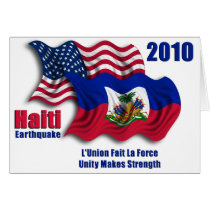 Haitian & American Waving Flags for Haiti Cards