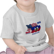 Haitian & American Waving Flags for Haiti T-shirts