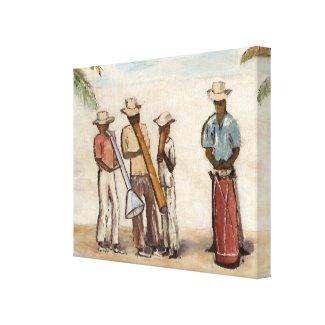 Haitian Street Musicians wrappedcanvas