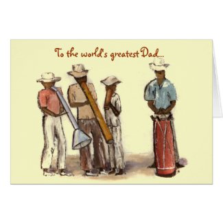 Haitian Street Musicians Fathers Day Greeting Card