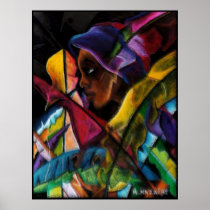 Haitienne en Vitraux III - en verre d'eau Print